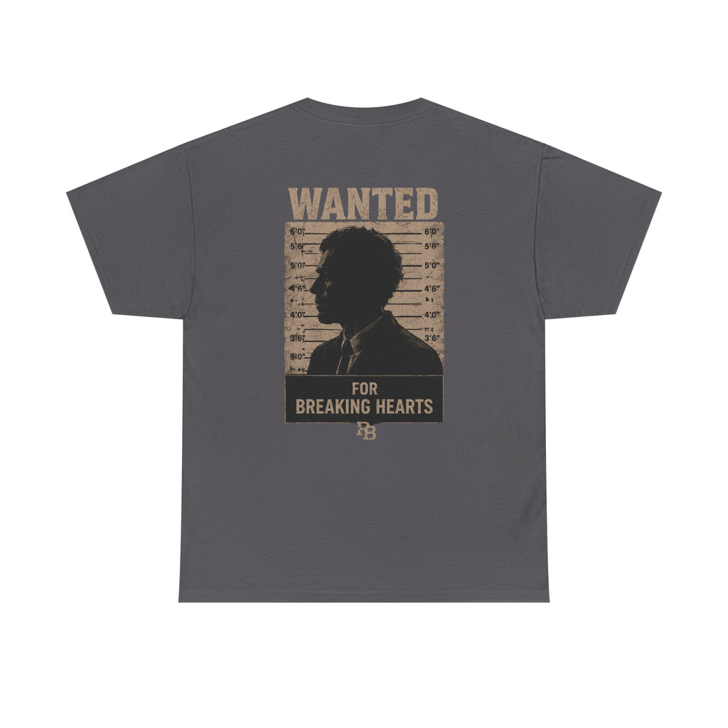 Wanted For Breaking Hearts Tee — Vintage Mugshot Graphic T‑Shirt