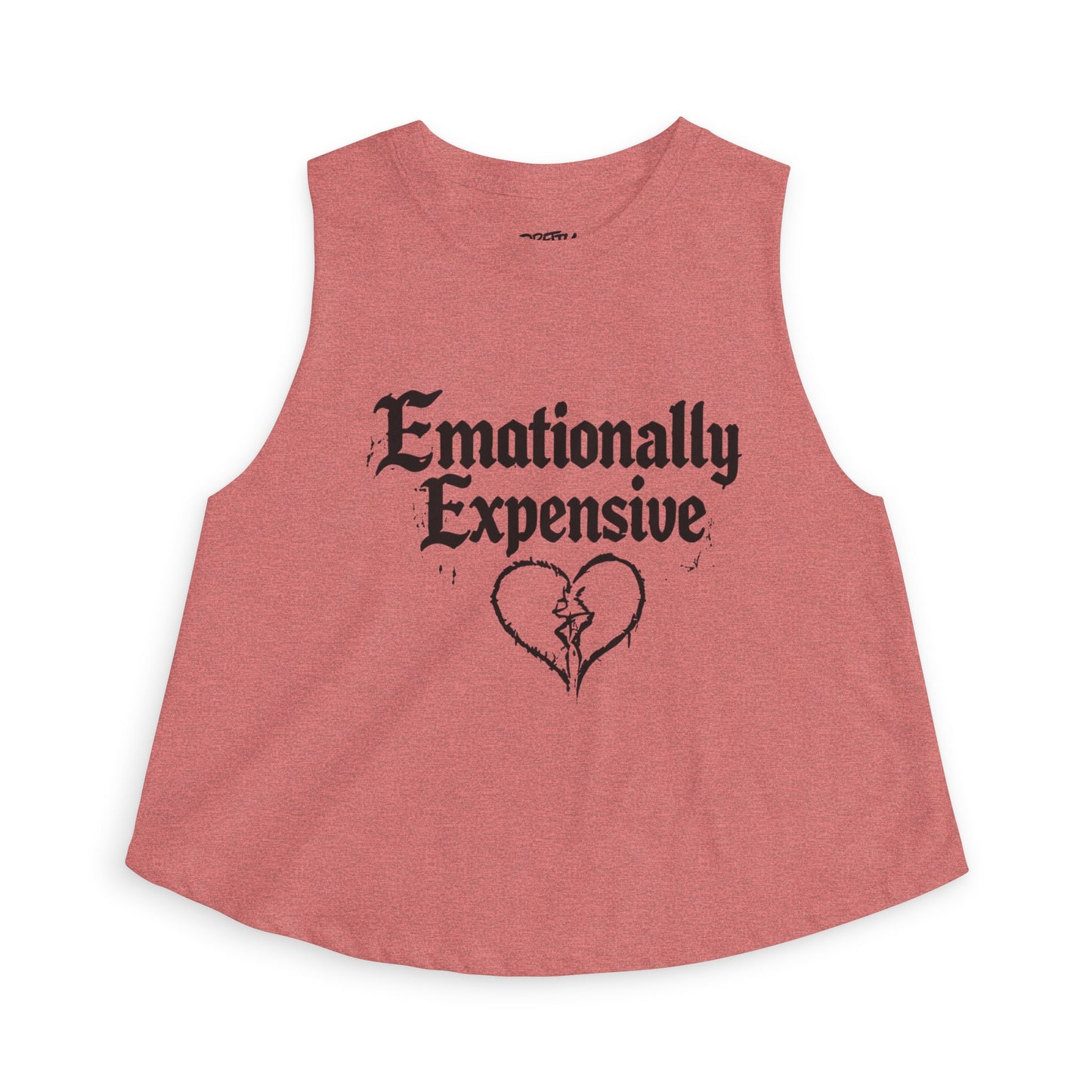 Emotionally Expensive Crop Top — Women's Graphic Tank with Broken Heart
