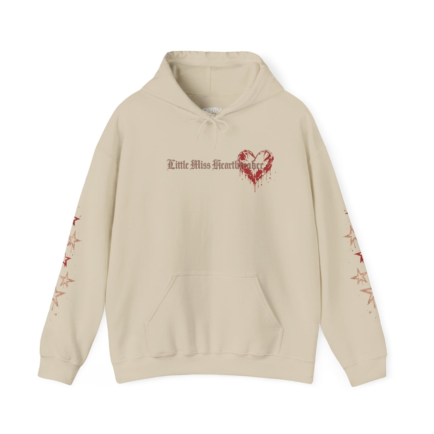 Heart Drip Hoodie – "Little Miss Heart" Distressed Heart Graphic Pullover