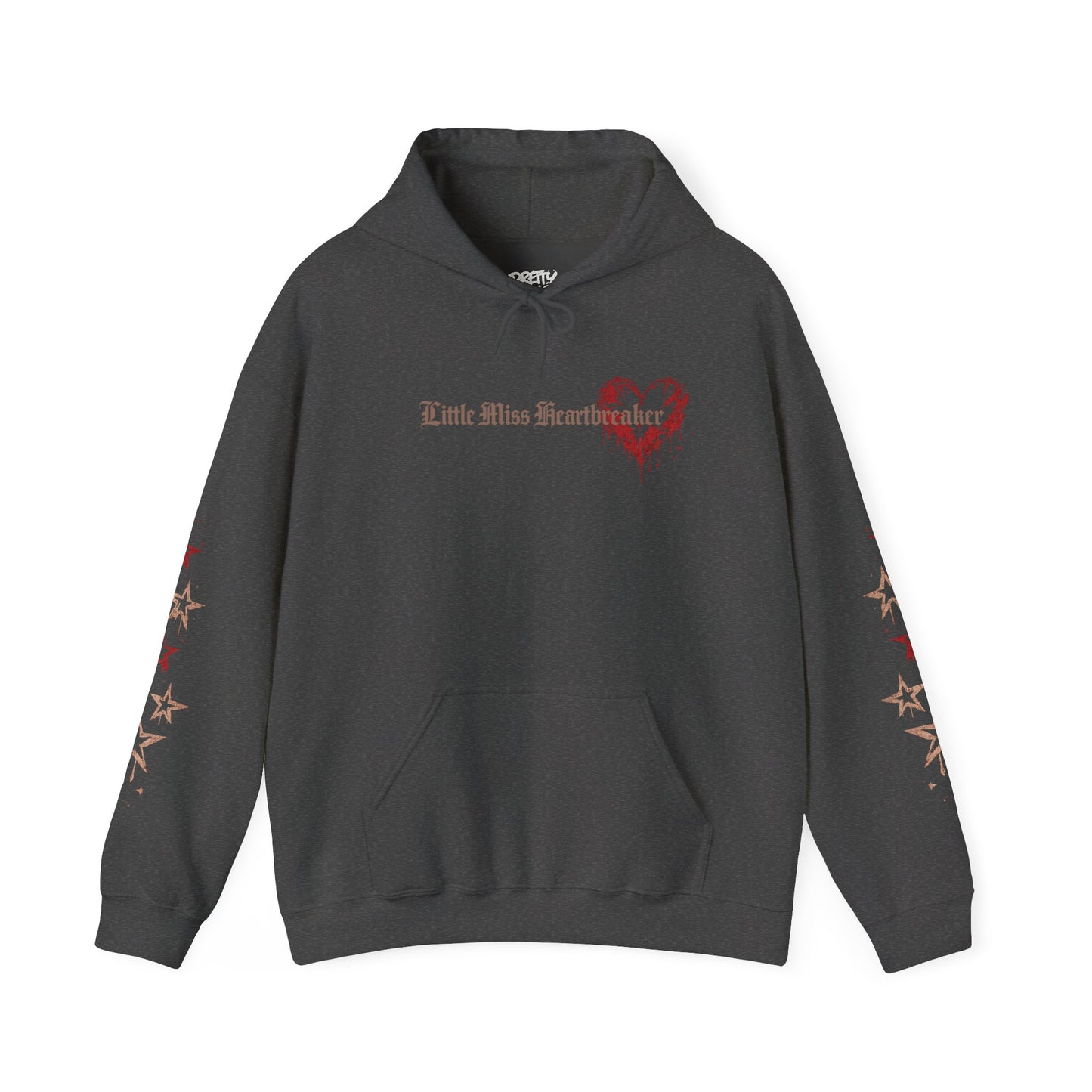 Heart Drip Hoodie – "Little Miss Heart" Distressed Heart Graphic Pullover