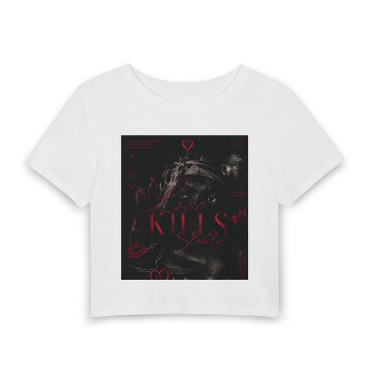 Women's Baby Tee — Gothic Heart Graphic Crop Top (Kills Design)
