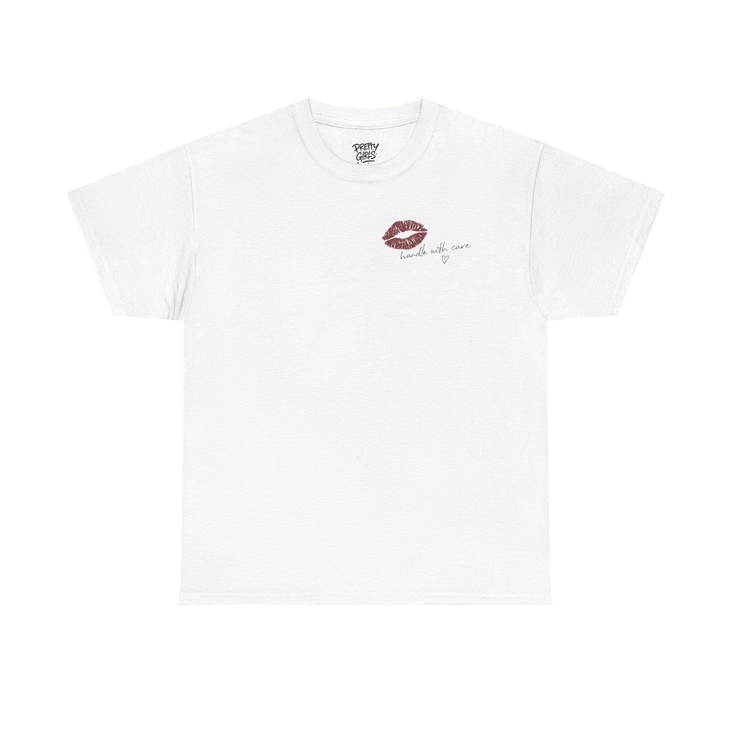 Kiss Me Tee — Romantic Lip Print Graphic T-Shirt