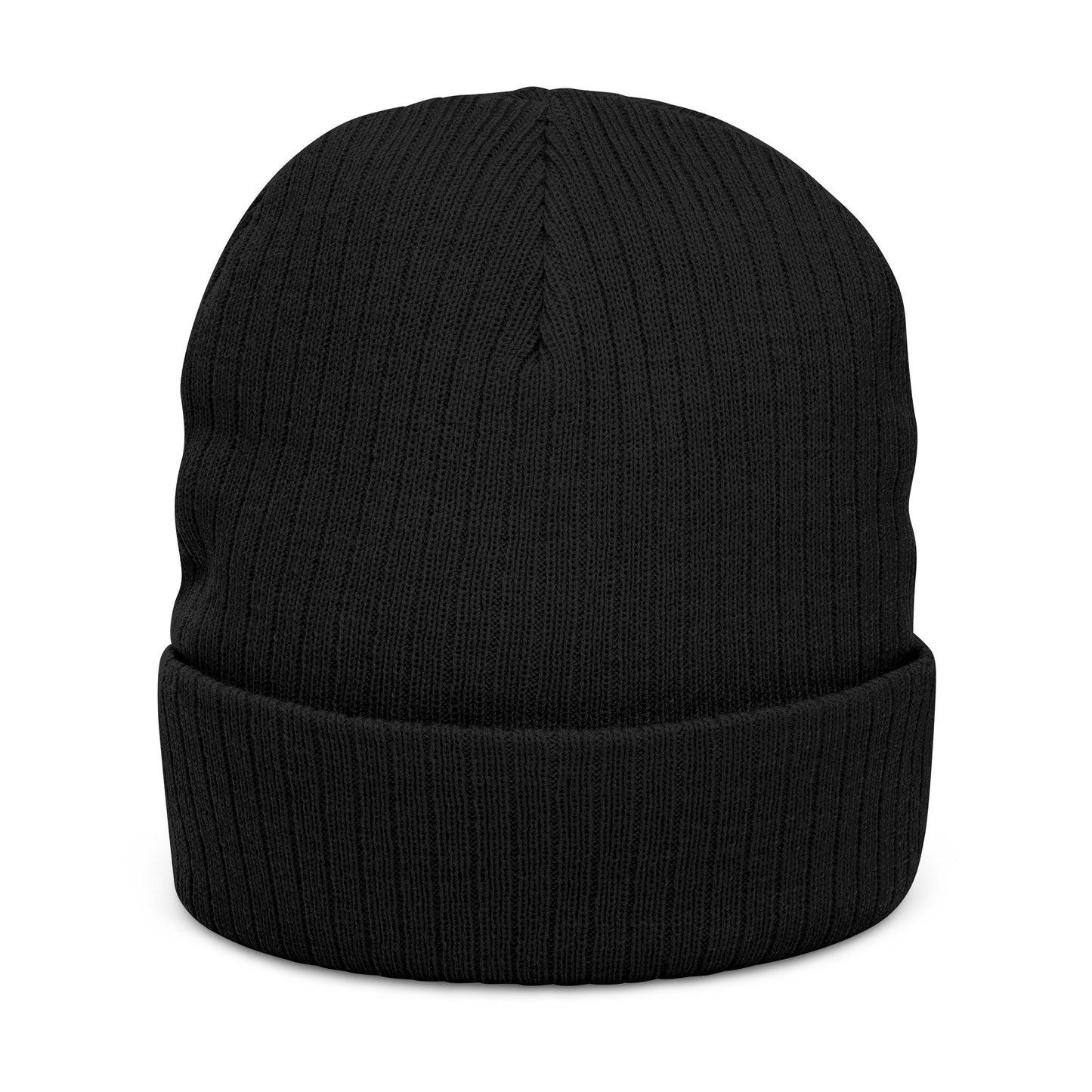 Embroidered "Pretty Boy" Red Heart Beanie - Ribbed Knit Cuffed Winter Hat