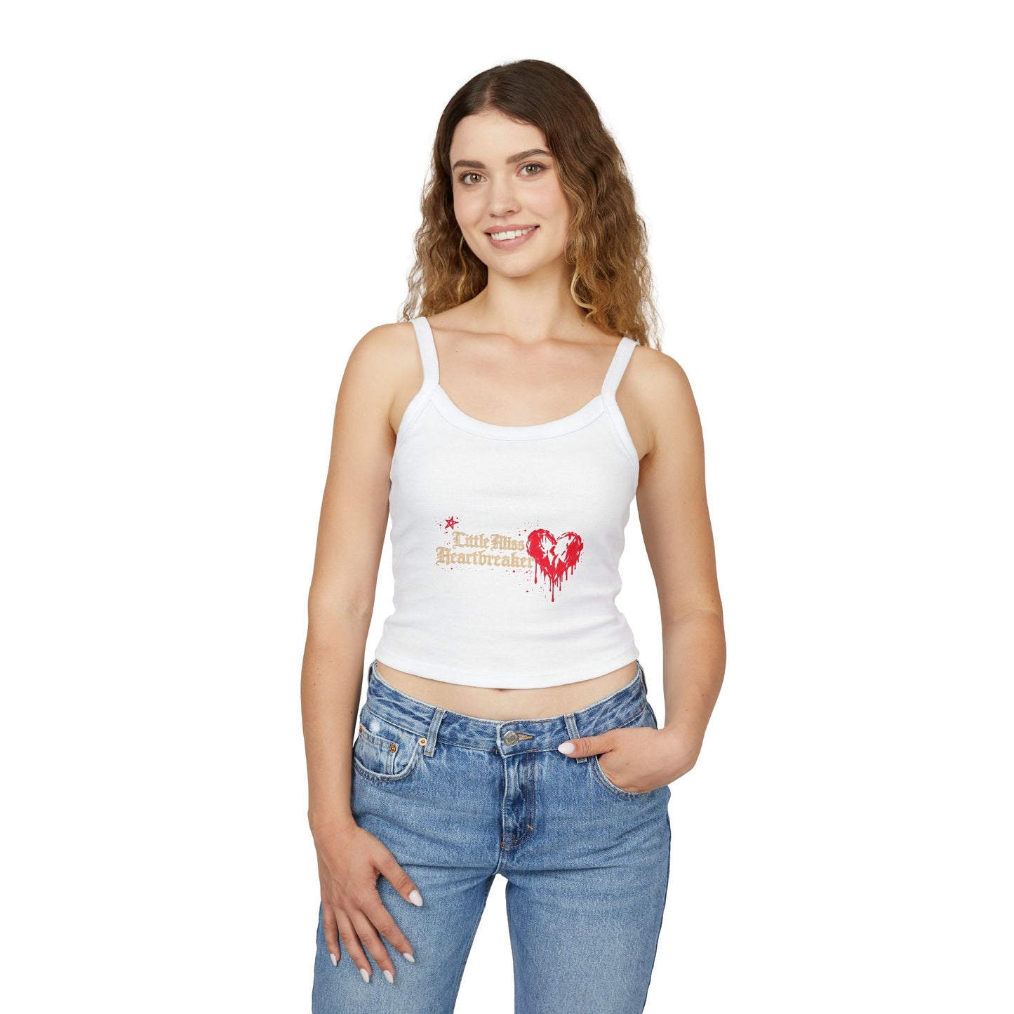 Heartbreaker Spaghetti Strap Tank Top — "PG" Distressed Star Graphic