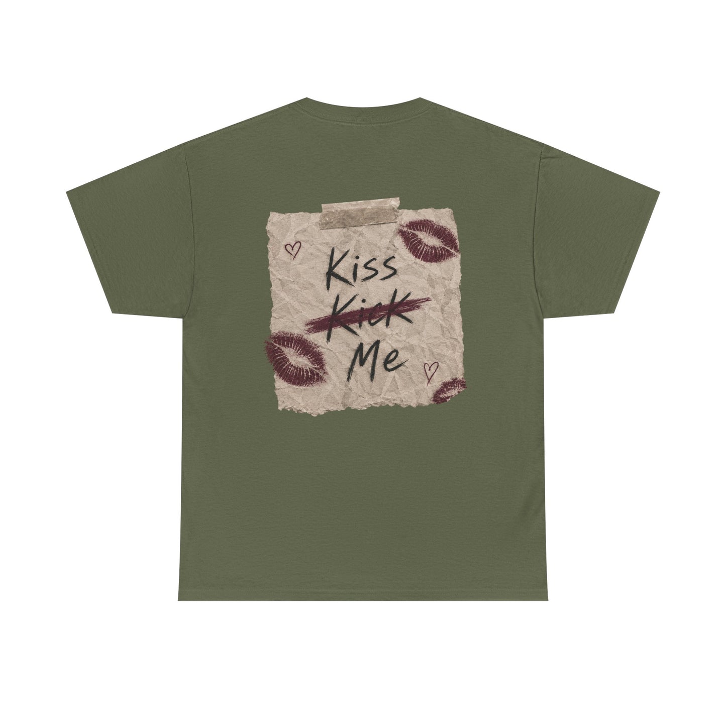 Kiss Me Tee — Romantic Lip Print Graphic T-Shirt
