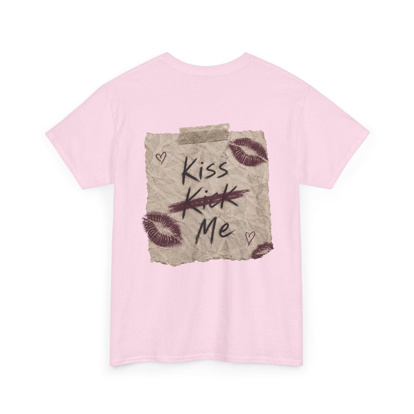Kiss Me Tee — Romantic Lip Print Graphic T-Shirt