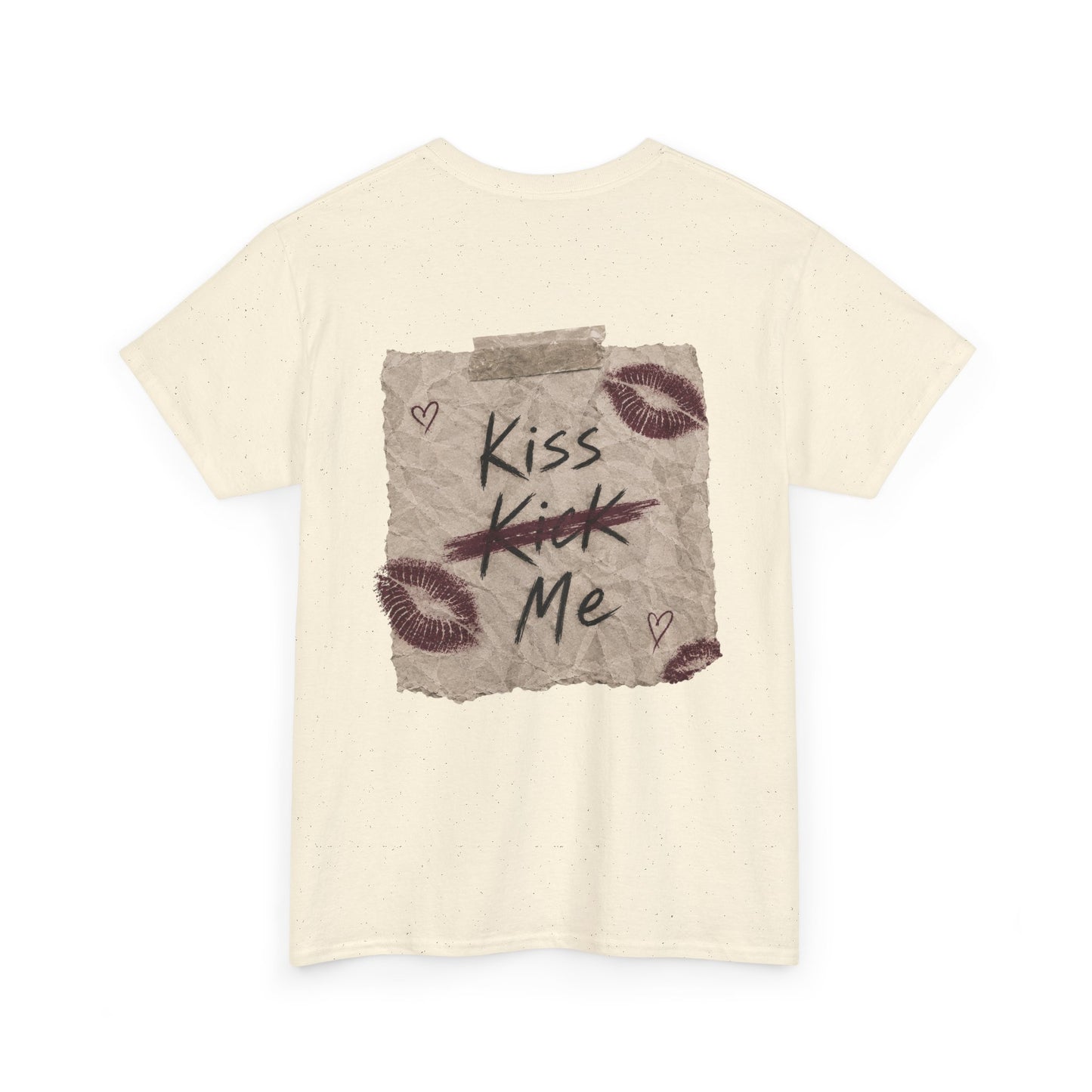Kiss Me Tee — Romantic Lip Print Graphic T-Shirt