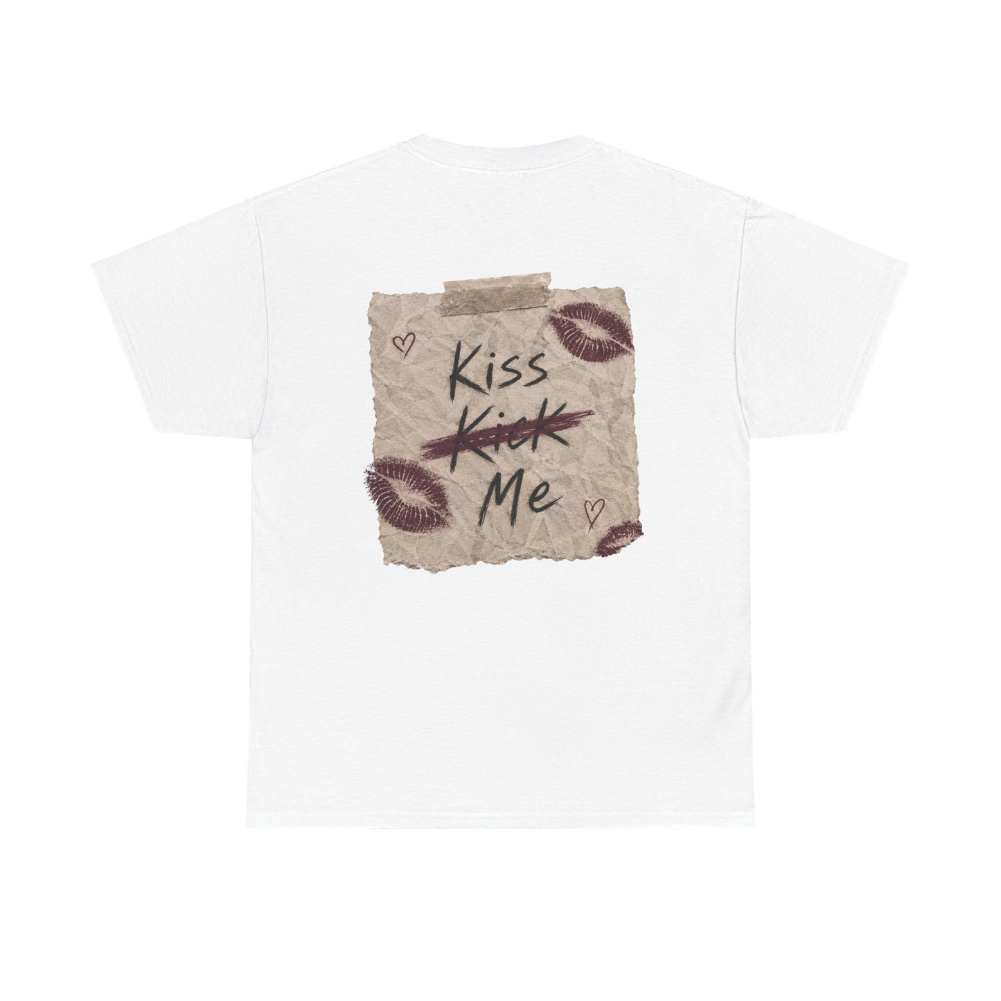 Kiss Me Tee — Romantic Lip Print Graphic T-Shirt
