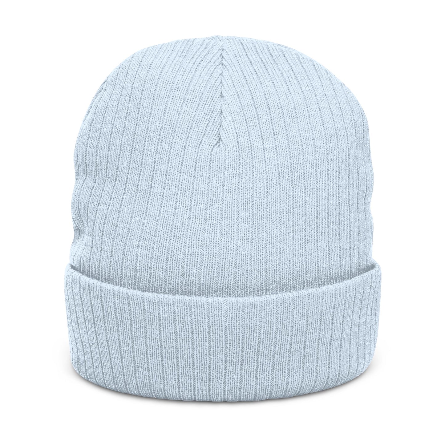 Embroidered "Pretty Boy" Red Heart Beanie - Ribbed Knit Cuffed Winter Hat