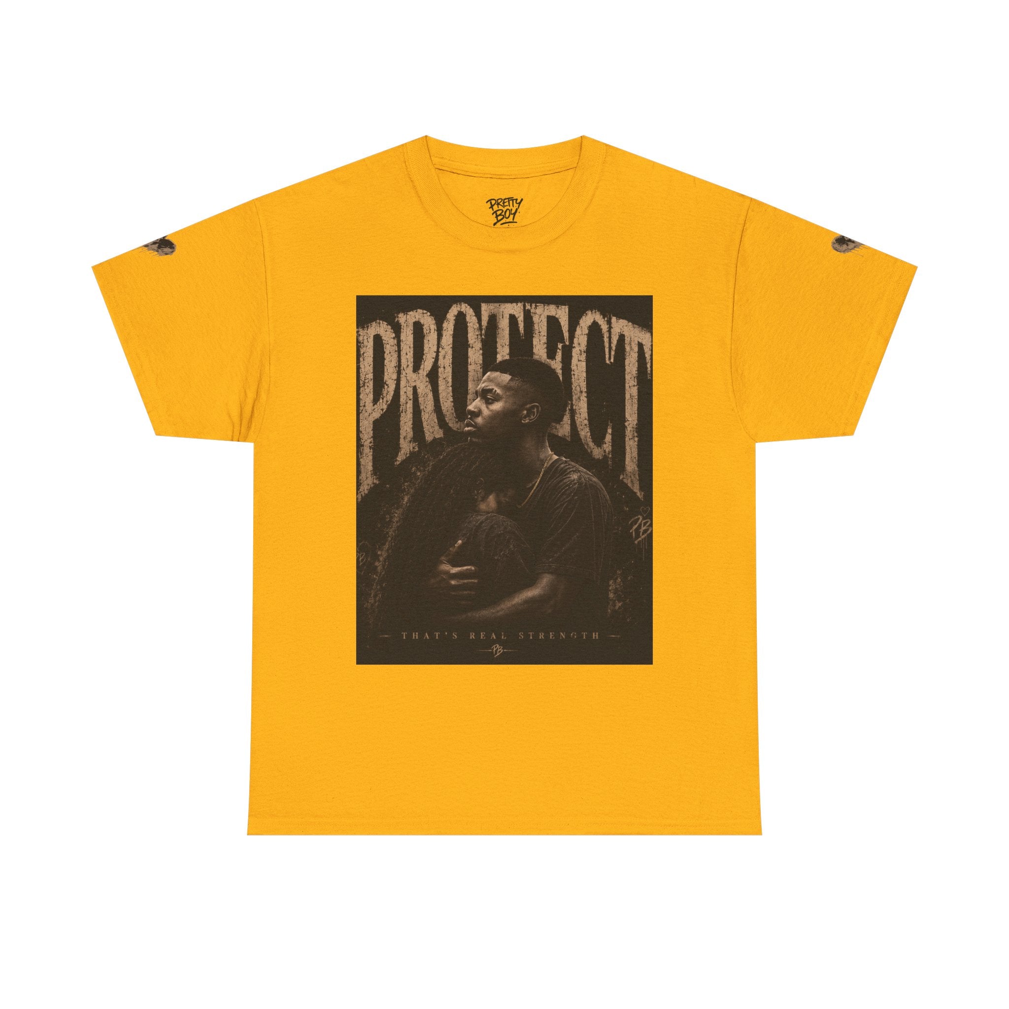 Protect man and woman Illustration Tee — Vintage Guardian Graphic T-Shirt