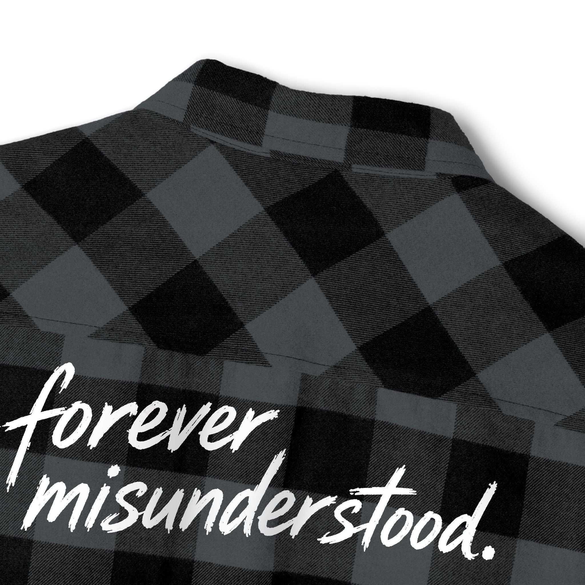Flannel Shirt — "Walk Alone, Stand Tall" Graphic Plaid Button-Up