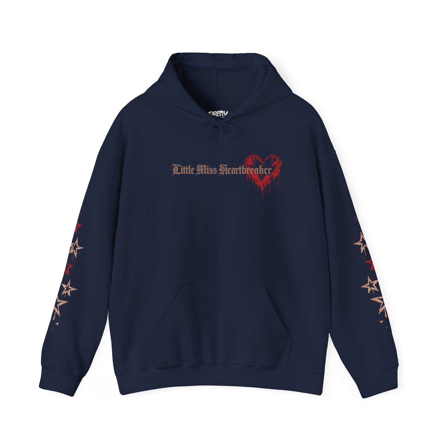 Heart Drip Hoodie – "Little Miss Heart" Distressed Heart Graphic Pullover