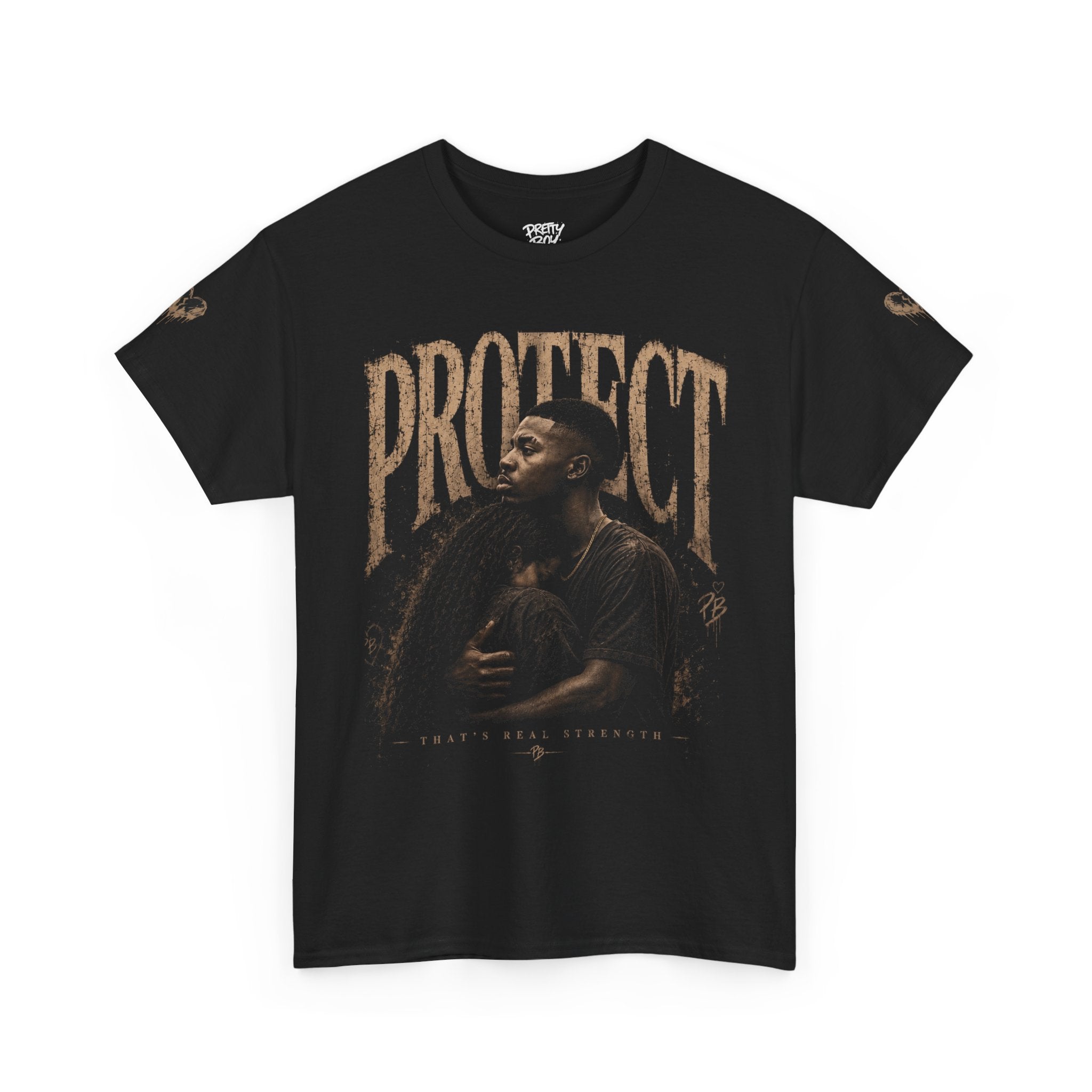 Protect man and woman Illustration Tee — Vintage Guardian Graphic T-Shirt