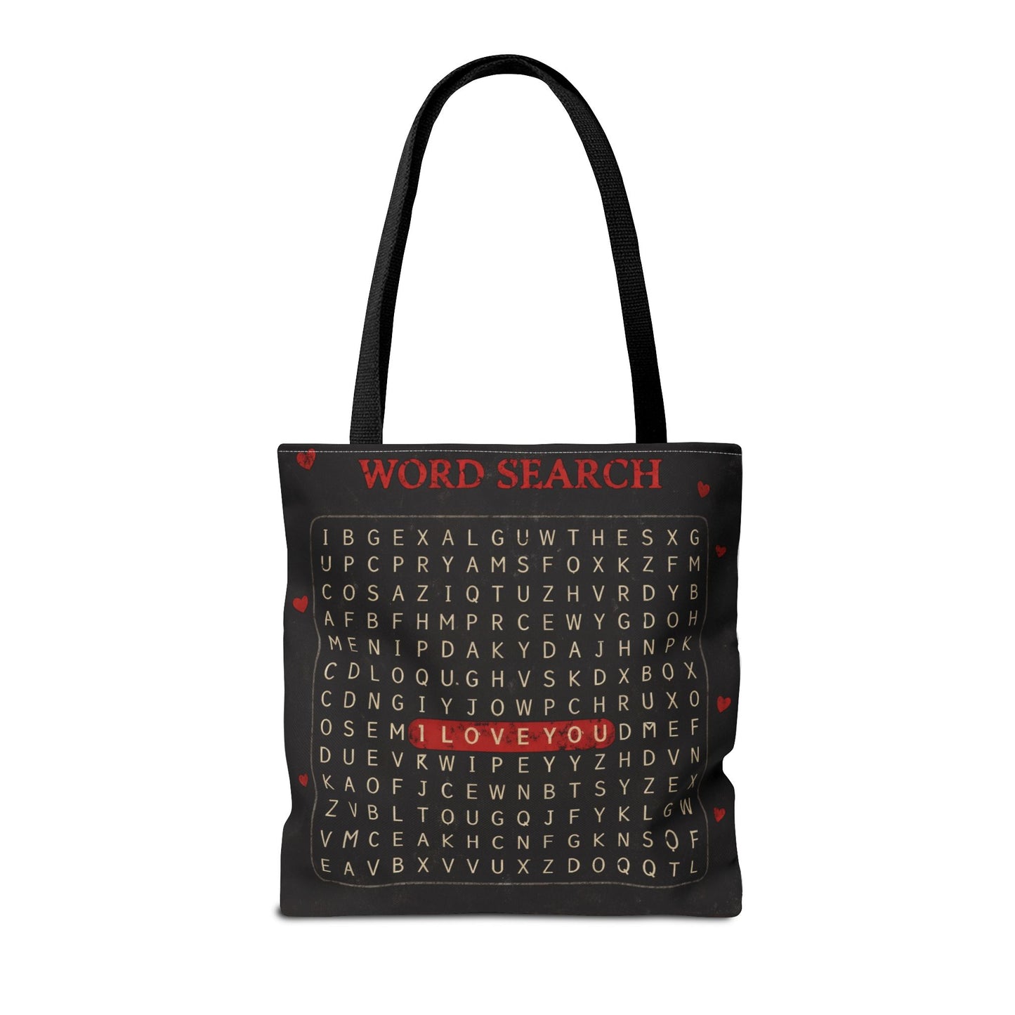 I Love You Word Search Tote Bag — Valentine’s Day Romantic Gift Tote