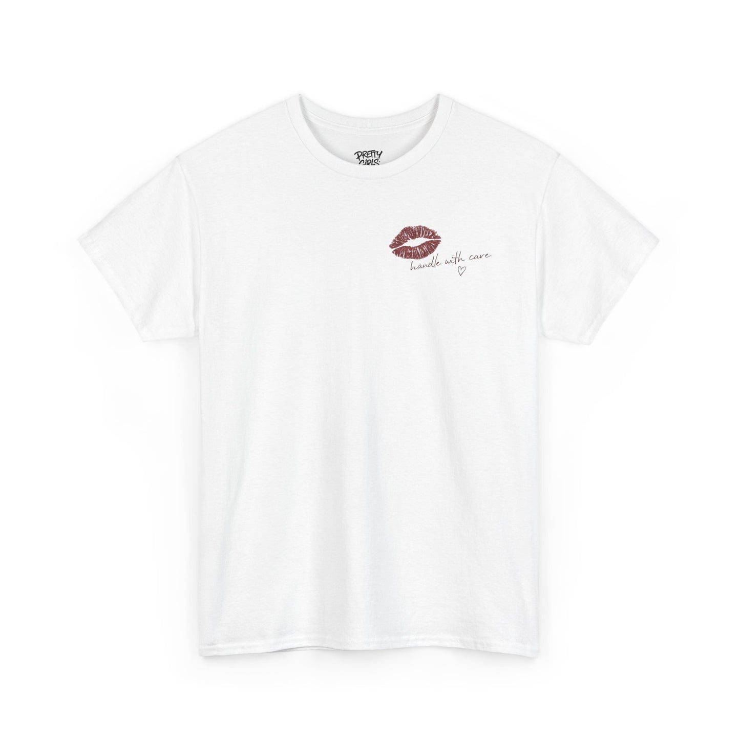 Kiss Me Tee — Romantic Lip Print Graphic T-Shirt