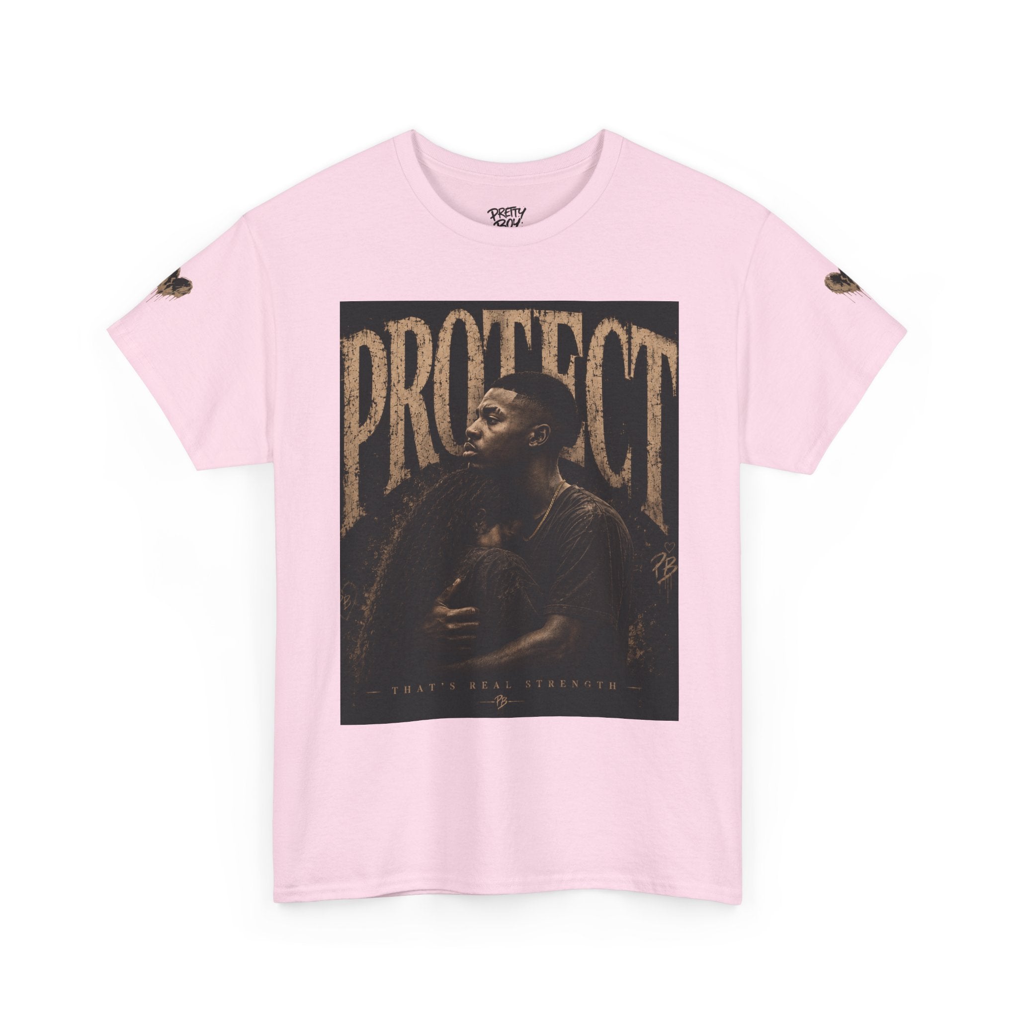 Protect man and woman Illustration Tee — Vintage Guardian Graphic T-Shirt