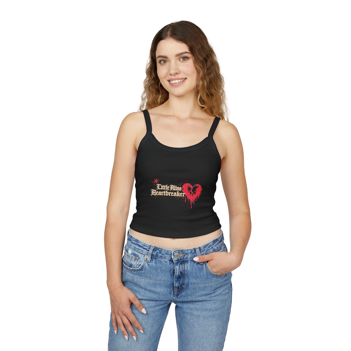 Heartbreaker Spaghetti Strap Tank Top — "PG" Distressed Star Graphic