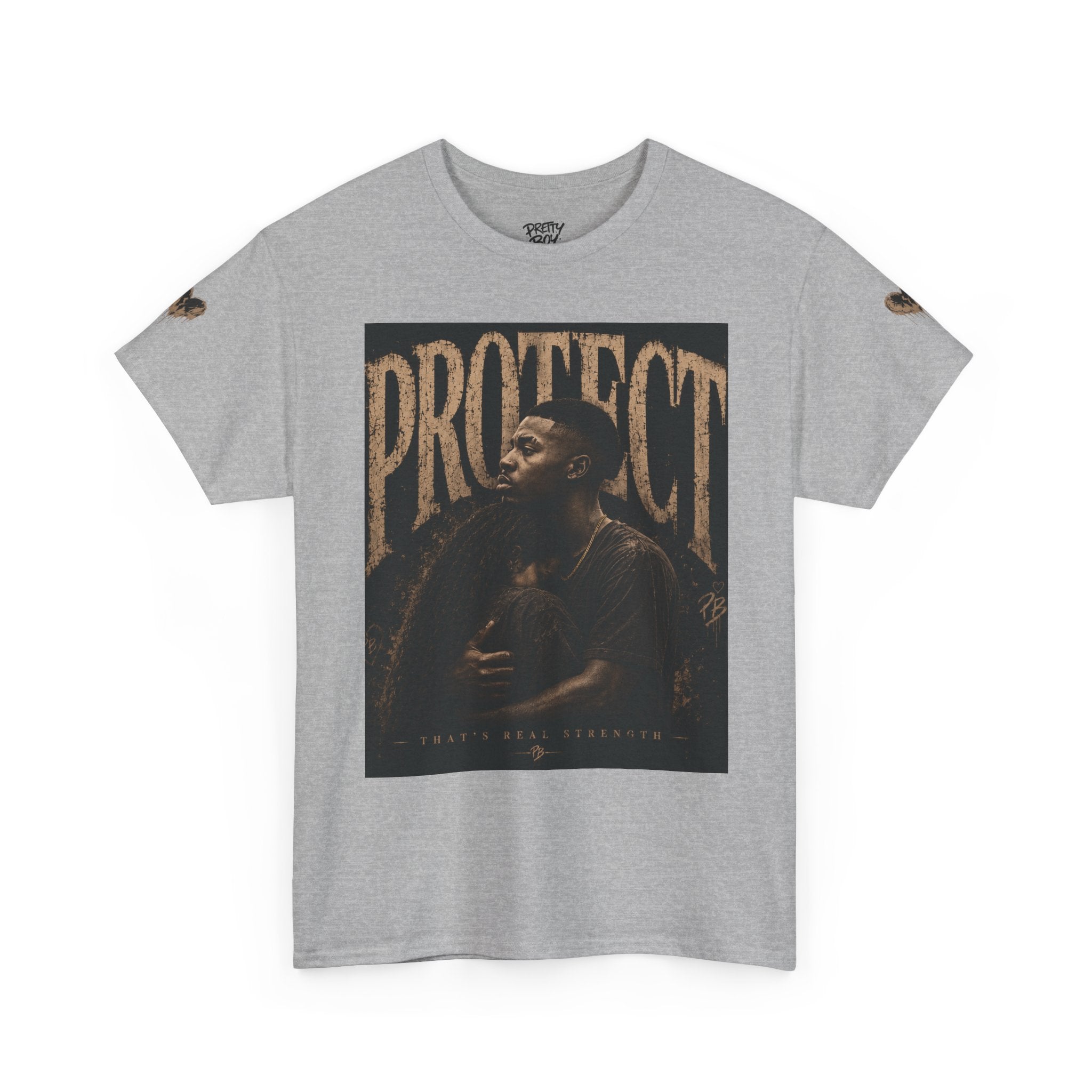 Protect man and woman Illustration Tee — Vintage Guardian Graphic T-Shirt