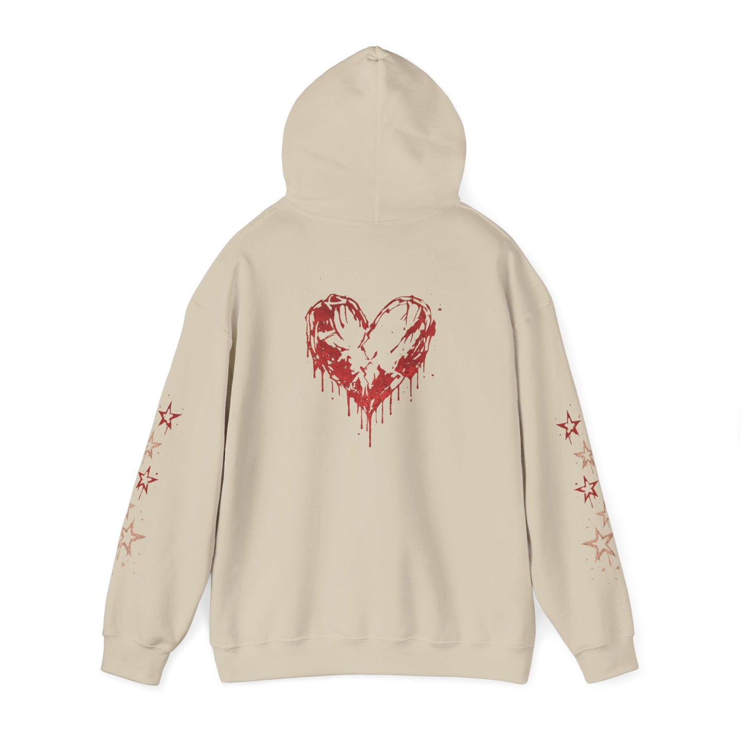 Heart Drip Hoodie – "Little Miss Heart" Distressed Heart Graphic Pullover