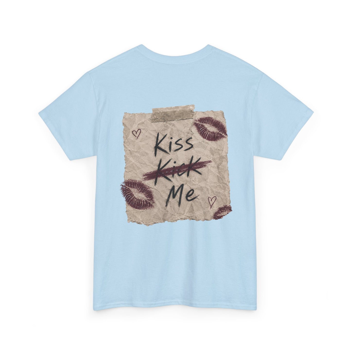 Kiss Me Tee — Romantic Lip Print Graphic T-Shirt