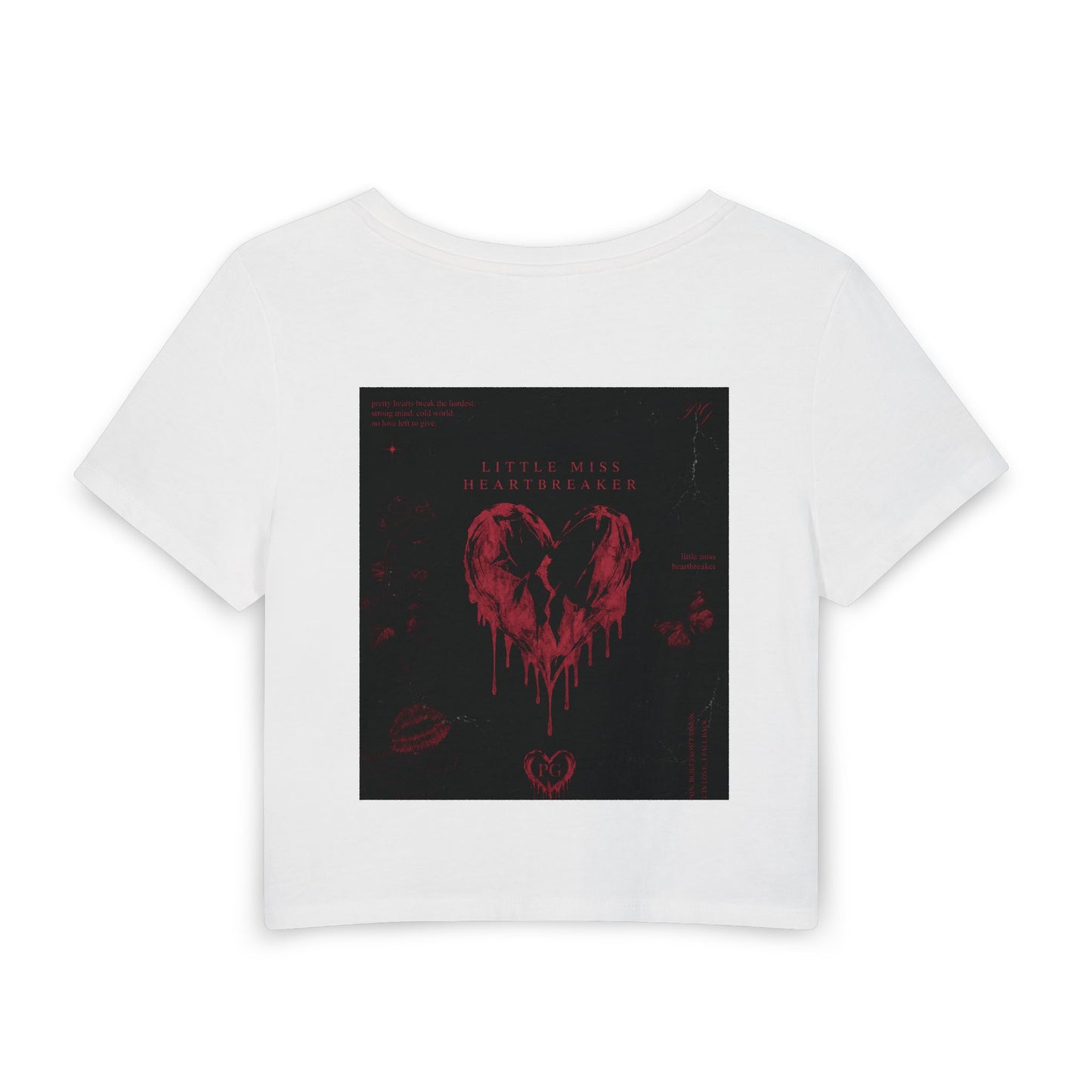 Women's Baby Tee — Gothic Heart Graphic Crop Top (Kills Design)