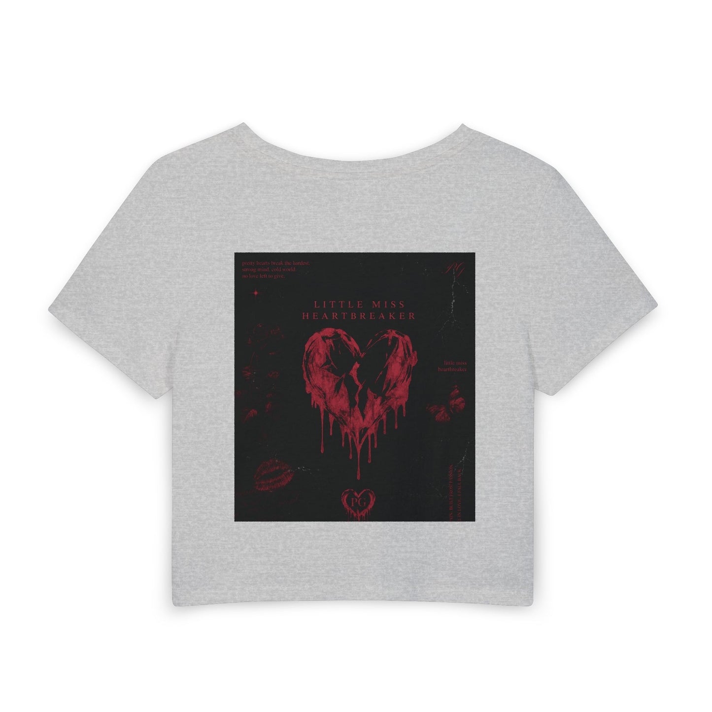 Women's Baby Tee — Gothic Heart Graphic Crop Top (Kills Design)