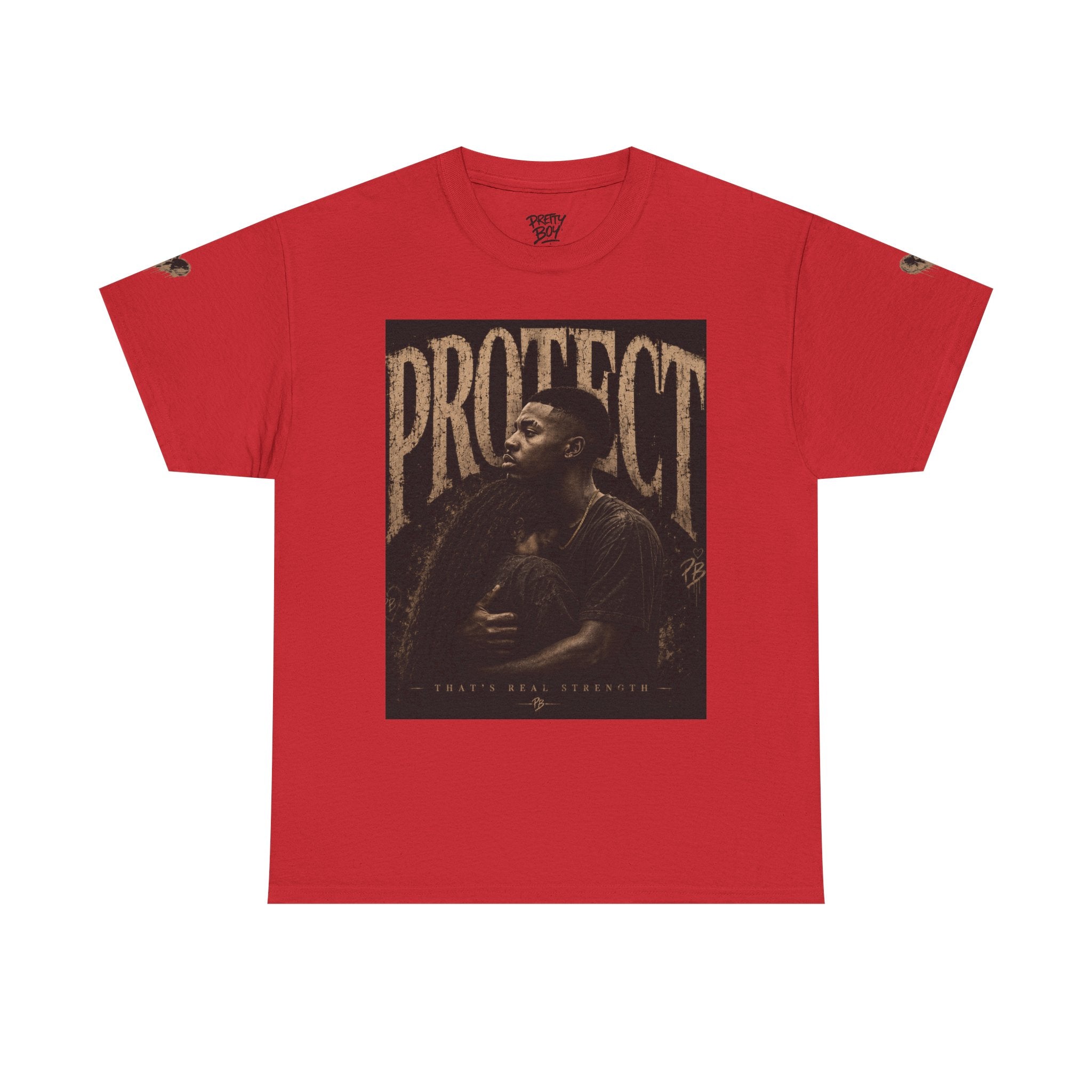 Protect man and woman Illustration Tee — Vintage Guardian Graphic T-Shirt