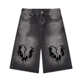 Men’s Vintage Wash Wide Leg Denim Shorts