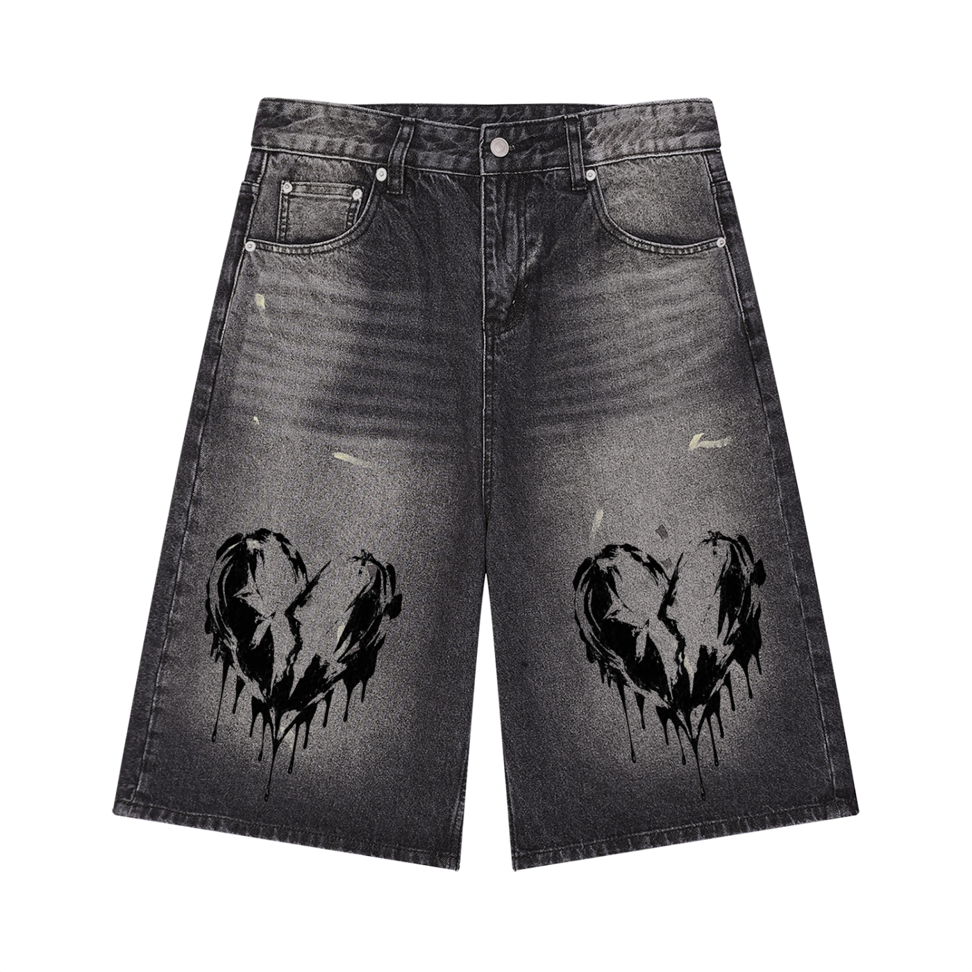 Men’s Vintage Wash Wide Leg Denim Shorts